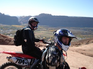 Shaun and CJ at the overlook on the Slickrock Trail.