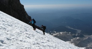 Holly and dad ascend below Hogsback Ridge